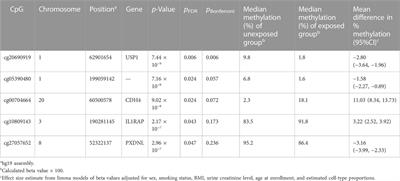 Association of environmental exposure to chromium with differential DNA methylation: An epigenome-wide study